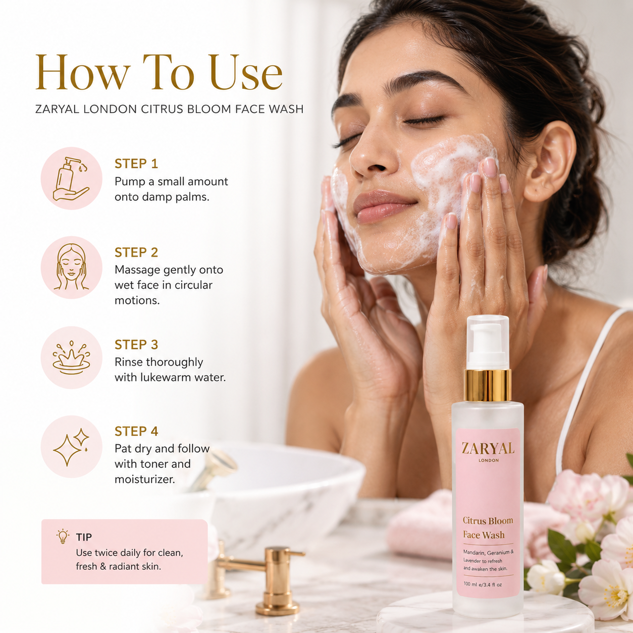 Citrus bloom face wash How To Use